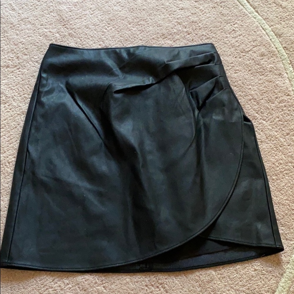 Leather mini skirt